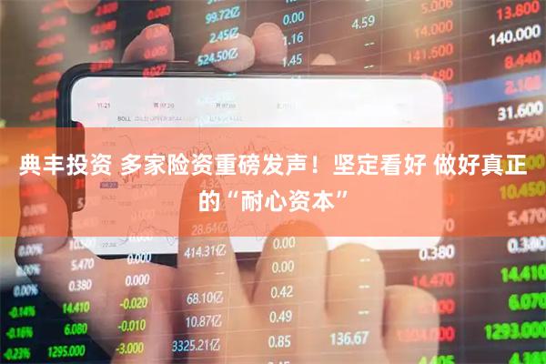 典丰投资 多家险资重磅发声！坚定看好 做好真正的“耐心资本”